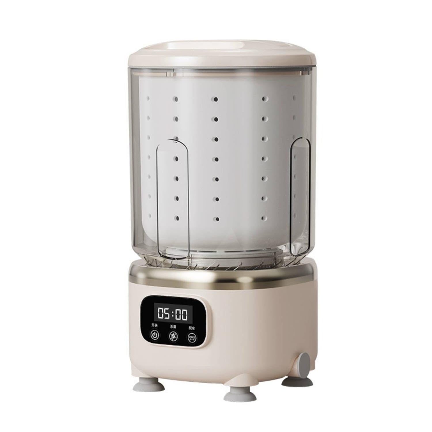 Ojiva® Compact Mini Washing Machine Automatic Countertop Washing Machine Space-Saving Portable Washer Digital for Apartment Dwellers, Students, Apartments, Dorms, Rvs, Beige, Chinese-image-35
