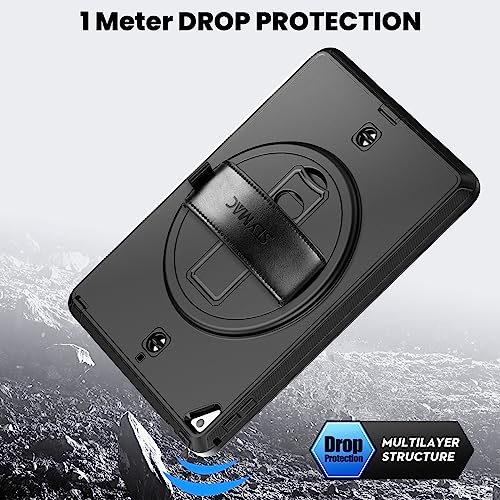 Ipad 5Th/6Th Generation Case Ipad 9.7 Case Seymac Full Protection Ipad Case With Screen Protector Pencil Holder [360 Rotating Hand Strap/Kickstand] Shockproof Case For Ipad Pro 9.7/Ipad Air 2 Black #TOP7