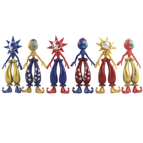 6Pcs - Fnaf Sundrop And Moondrop Action Fnaf Security Breach Cute Cartoon Anime Clown Action Figure Doll Home Decoration Video Game Fans Gift #TOP3
