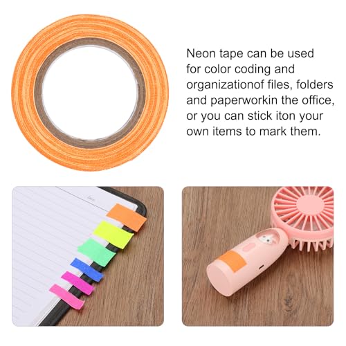 Image of PATIKIL Neon Gaffer Cloth Tape, 0.8 Inch x 32.8 Feet Colored Cotton Glow Tape Markers Fluorescent Blacklight Glow in The Dark Reflect Tape Stickers for Party Decorations, Orange
