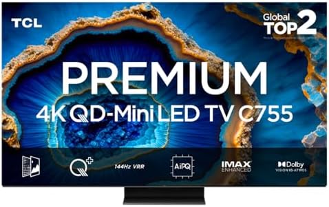 Smart TV TCL 75 Polegadas QLED Mini LED 4K C755 WiFi Bluetooth Go...