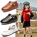 DADAWEN Girl's Classic Mary Jane School Uniform Shoes Flat Dress Shoes Brown US Size 5 M Toddler