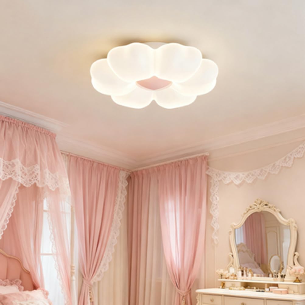 AoLa LED Deckenleuchte Blume Kinderzimmerlampe Kreative 3 Farben 3000K/4500K/6000K Modern Deckenlampe Mädchen Jungen Babyzimmer DekoLampe für Kindergarten Schlafzimmer Innenbeleuchtung,Rosa