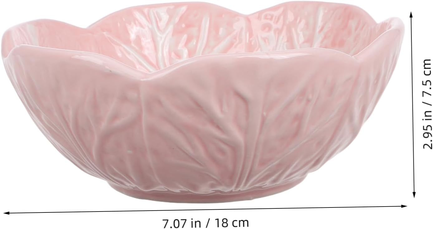 PRETYZOOM Creative Cabbage Design Ceramic Plate for Serving Fruits and Snacks Cute Dessert Plate Dishwasher Safe for Home Office and Hotels for Parties and Gatherings