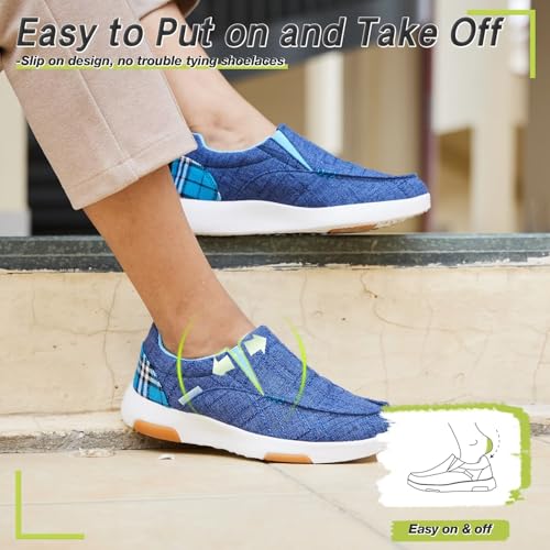 Image of OrthoComfoot Women's Orthopedic Slip-On Loafers Walking Shoes: Comfortable Plantar Fasciitis Loafers with Arch Support for Flat Feet, Casual Orthotic Shoes for Foot and Heel Pain Relief