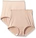 Hanes Shapewear Women's Light Control 2 Pack Shaping Brief, Nude/Nude Deluster, Large
