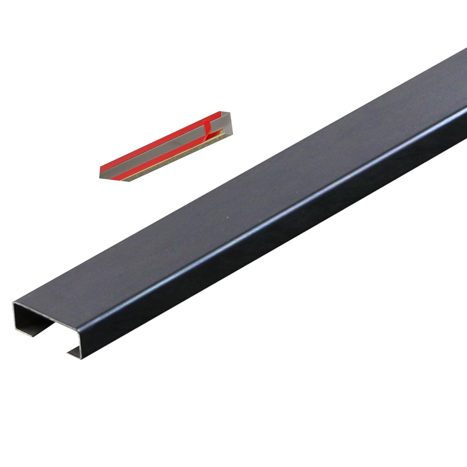 Samoprzylepna Osłona Kabli Ze Stali Nierdzewnej, Samoprzylepna, Do Narożników I Sufitów, Wielokolorowa, Wiele Rozmiarów(Czarny-1,5M-(100X50Mm))