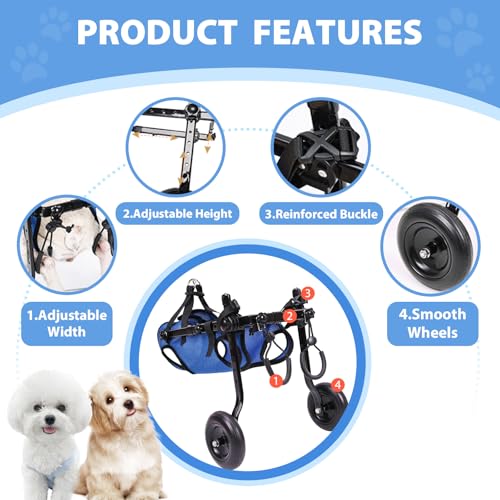 Fauteuil roulant réglable pour petits chiens handicapés - 5