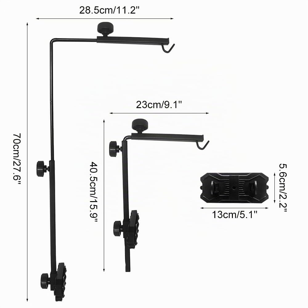 Support D'éclairage pour Reptiles,Support D'éclairage avec Hauteur Réglable de 15,9" a 27,6" et Largeur de 9,1" a 11,2",Support D'éclairage au Sol pour Tortues,Table en Verre,Aquarium,Terrarium