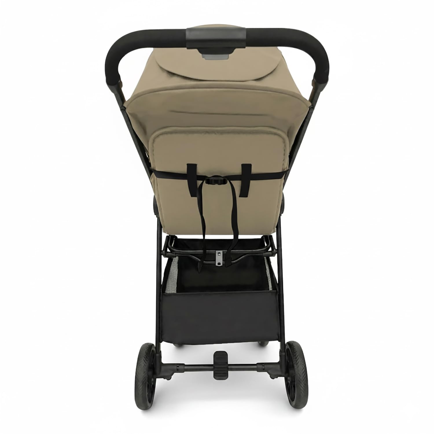Poussette pliante livre à une main. Dès 0 mois - 22 kg avec harnais 5 points, capote UPF 50+ et roues avec suspension - Homologuée EN 1888-2 - Asalvo Malaga (beige)
