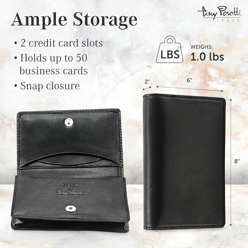 Italian Leather Prima Business &Credit Card Case Wallet (Black)3