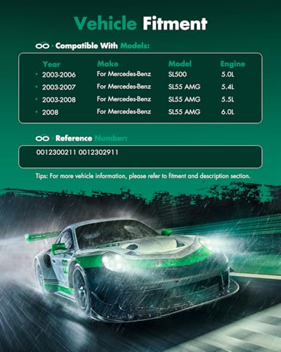Image of SCITOO AC Compressor fit for Mercedes-Benz SL500 5.0L 2003-2006 | Fast Cooling, Ultra Low Noise (≤72 dB)Air Conditioner Compressor with Clutch, Easy Installation, 0012300211 0012302911