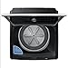 Samsung Smart 4.7 Cu Ft Top Load Washer & 7.4 Cu Ft Electric Dryer, Sensor Stops Overdrying, Low Vibration Quiet Wash, WaterJet w/Power Cords, Hoses, Vent Duct, 1 Year CPS Protection Bundle (Black)