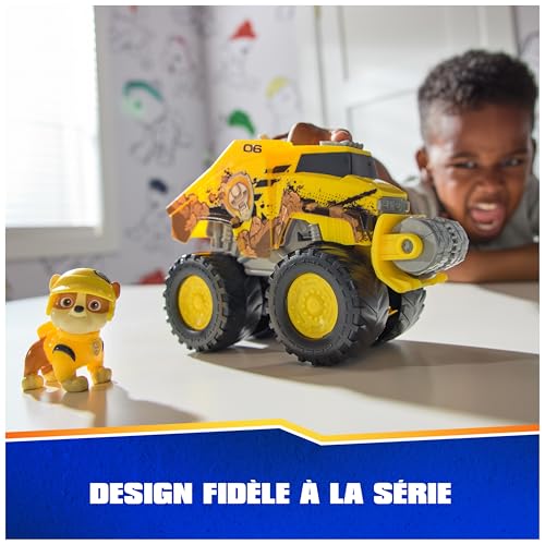 Paw Patrol - Pat Patrouille - Véhicule Figurine Ruben Rescue Wheels - Voiture Figurine À Collectionner - Bulldozer Tout-Terrain - Pat Patrouille Jouet - Voiture Enfant - Jouet Enfant 3 Ans Et +
