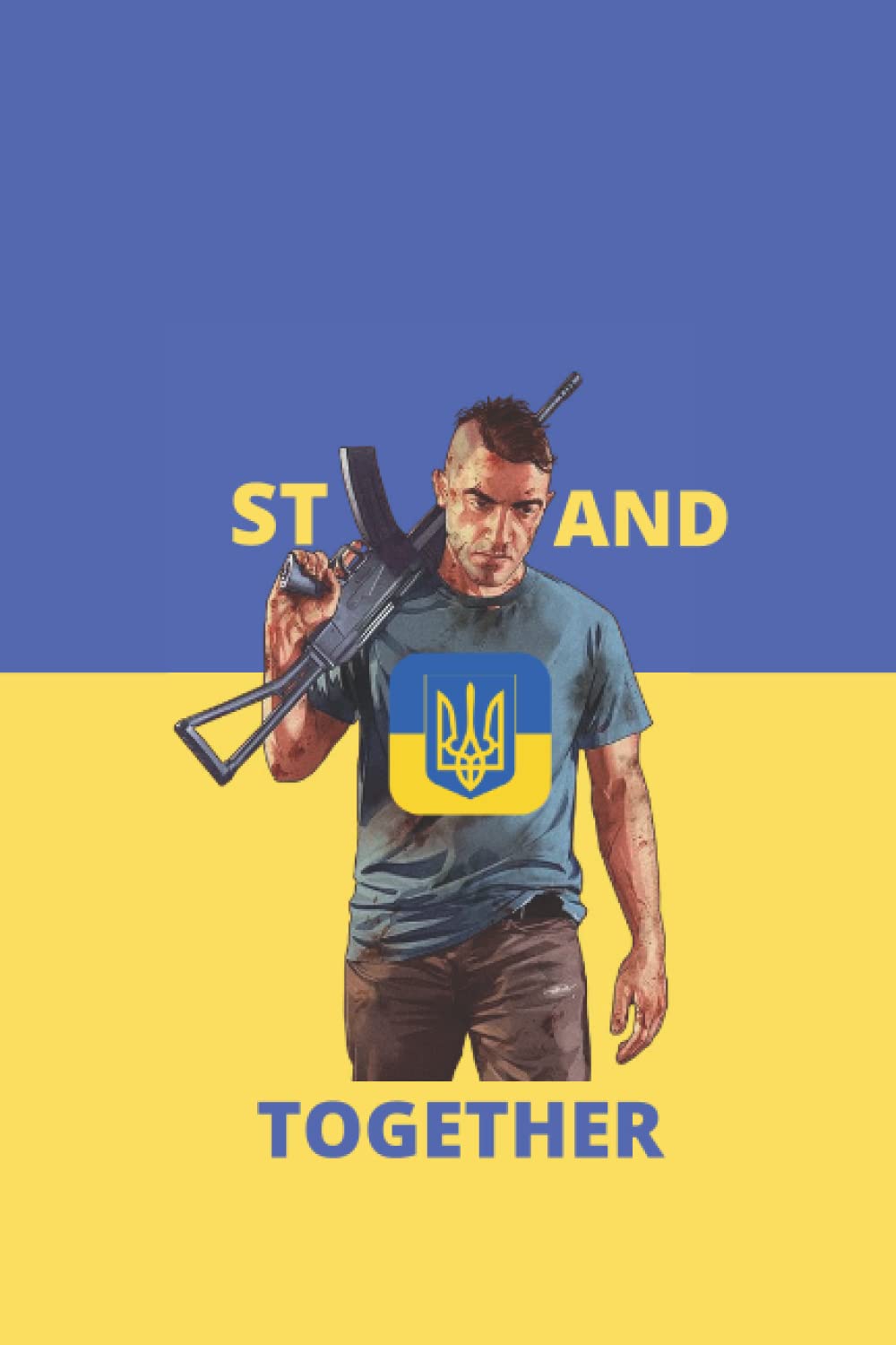 STAND TOGETHER: Notebook 120 Pages 6*9 STAND TOGETHER supporting Ukraine stay together with Ukrainian people in the war with Russia Ukraine flag