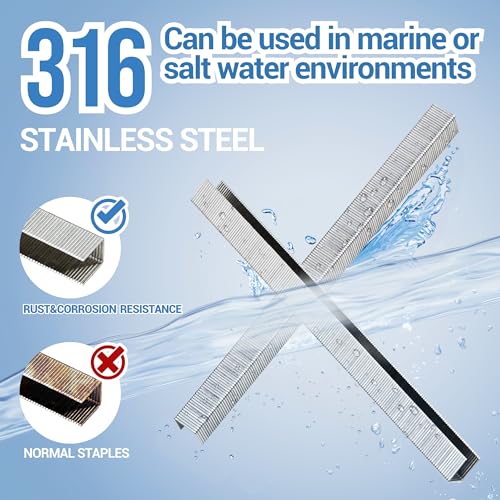 Meite 22G71S38 316SS 22 Gauge 71 Series 316 Stainless Steel Upholstery Staples, 3/8-Inch Crown 3/8-Inch Length Fine Wire Staples Marine Upholstery Staples thumb #2