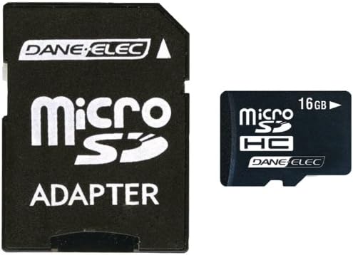 Dane-Elec 16 GB Class 2 microSDHC Flash Memory Card with SD Adapter DA-2IN1-16G-R