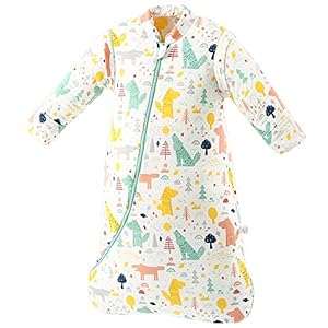 SaponinTree Winterslaapzak voor baby’s, 3,5 tog biologische katoenen slaapzak voor baby’s met afneembare lange mouwen…