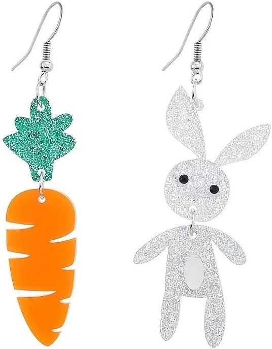 Easter Bunny Egg Dangle Earrings for Women Bunny Drop Earrings Cute Bunny Earrings Egg Earrings for Women