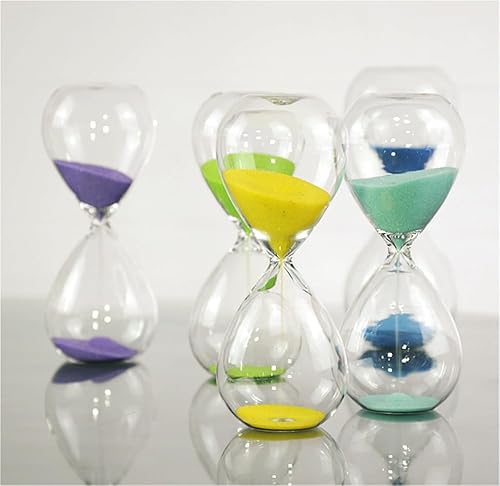 Miniatura 4 de Falytemow Reloj de arena, temporizador de arena de vidrio, reloj de arena para cocina, cepillado de dientes, enseñanza escolar (morado, 60 minutos)