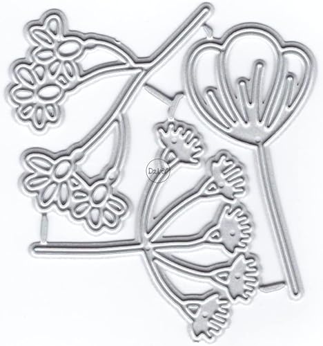 DzIxY Troqueles de corte de metal de tres flores para hacer tarjetas de papel de grabación en relieve conjuntos de troqueles de álbum de recortes