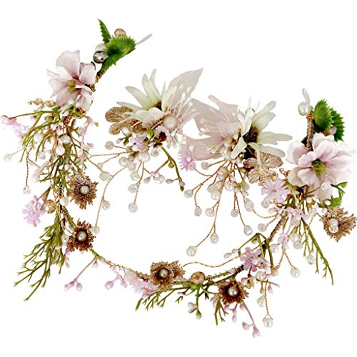 ZGP &Headdress Crown Flower Wreath Bride Tiara Flower Headband Small Fresh Wedding Hair Accessories floral garland