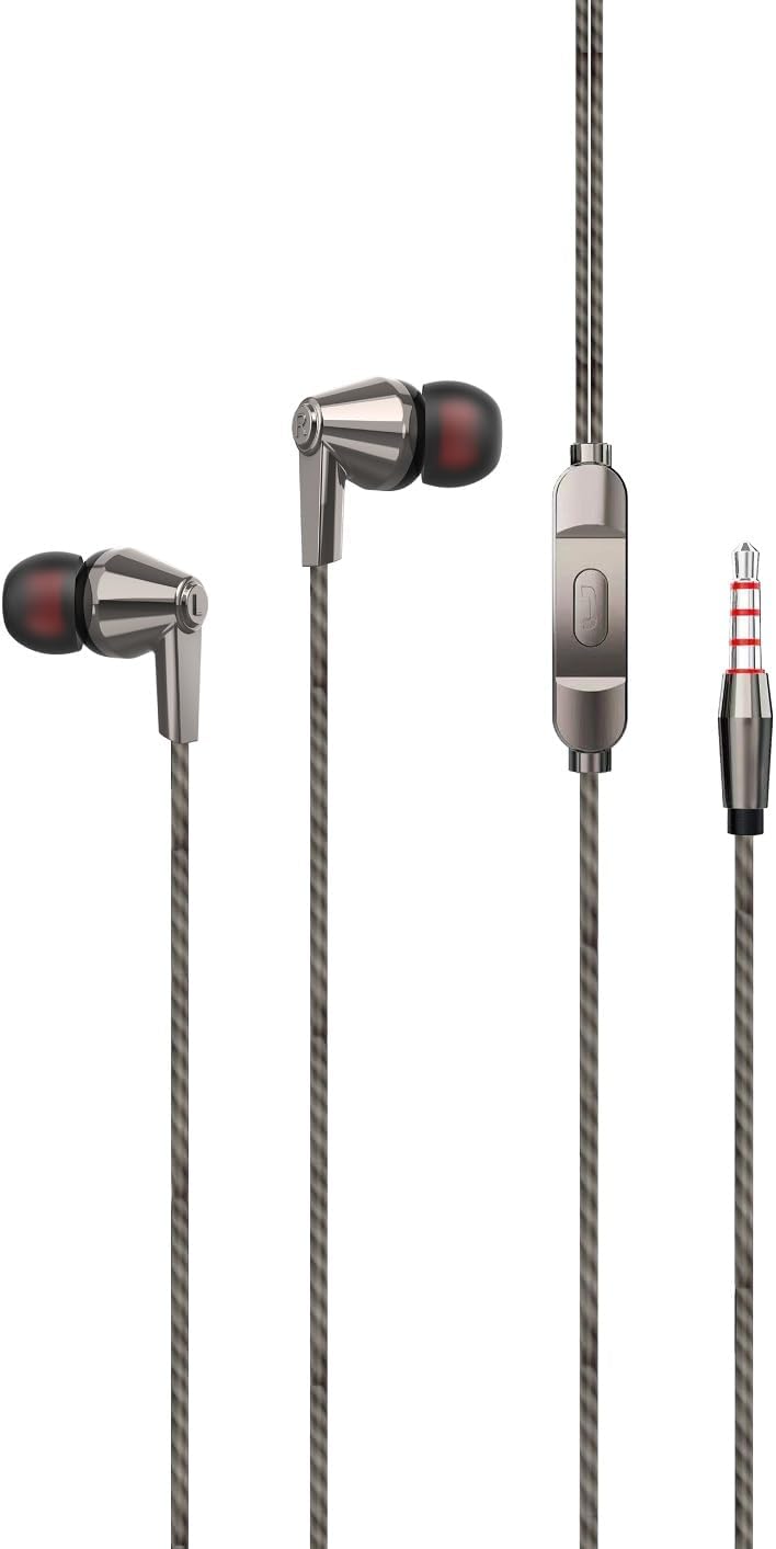 JGD 3.5mm Stereo Wired in Ear Earphone with Microphone for Calling, Volume Control, Stylish eartip,1.2 Meter Durable Cable and Lightweight Design