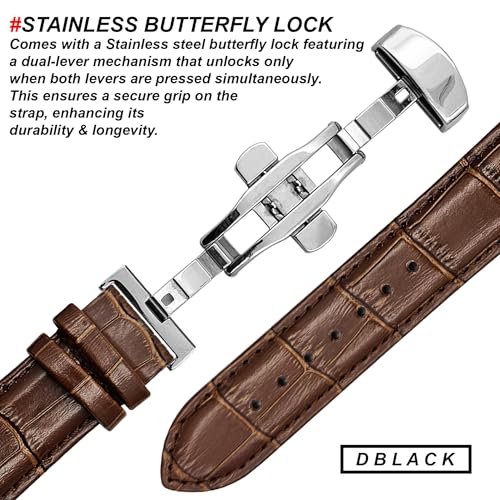 Image of DBLACK ''TST2'' Premium Leather Watch Strap, Bamboo Pattern Design Watch Band / / Compatible with Tissot Couturier 1853 & Other Models, Full-Padded Curved Watch Belt (Choose Your Size & Color)