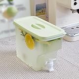 Generisch Wasserspender mit Zapfhahn, 3.8 Liter Plastik Getränkespender ohne Tropfen, Mit Deckel für Kühlschrank, Party, Garten, Küche, Büro, Schule, Festivals (Grün)