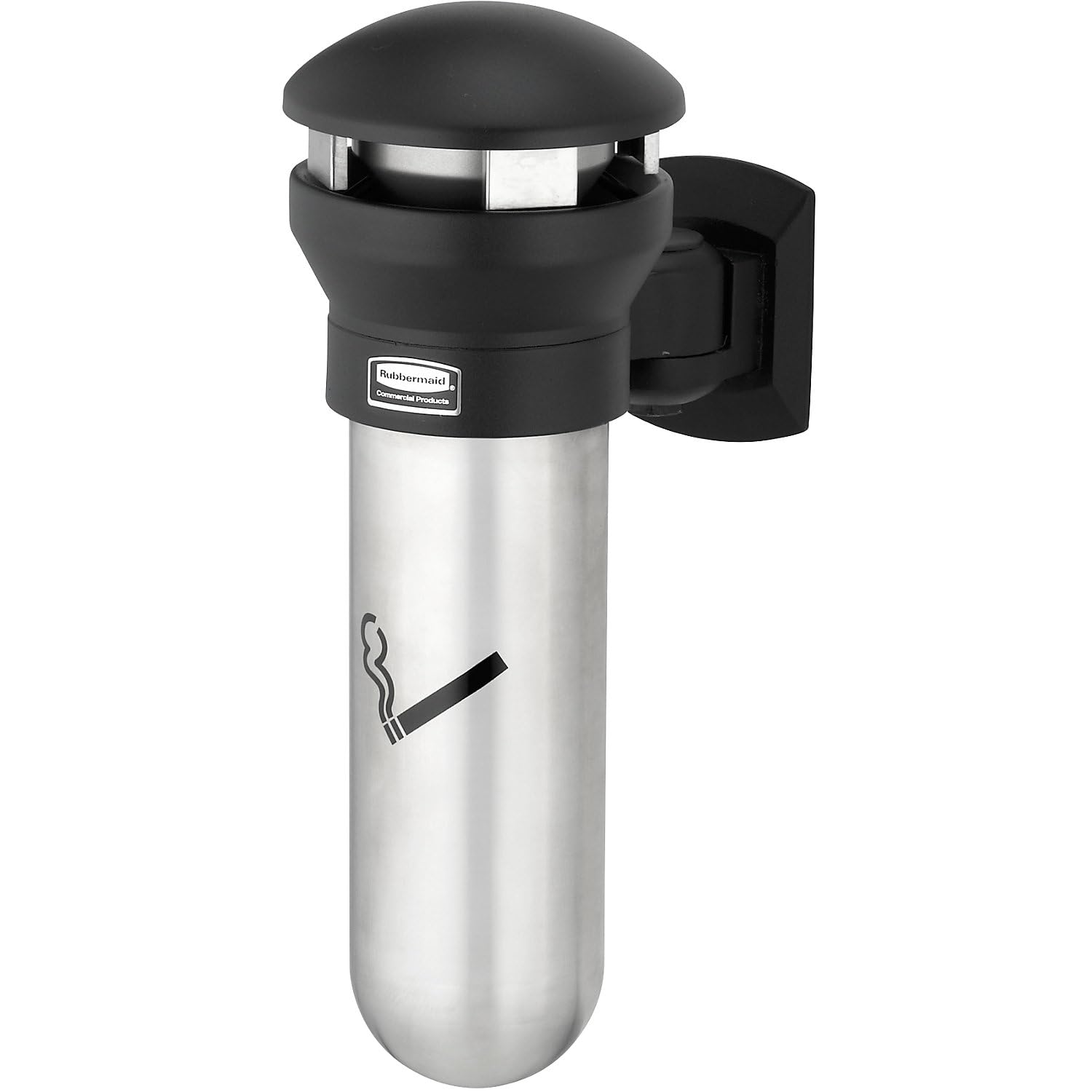 Rubbermaid Commercial Products FG9W3200SSBLA Infinity popielniczka stojąca, montowana na ścianie, stal nierdzewna, czarna