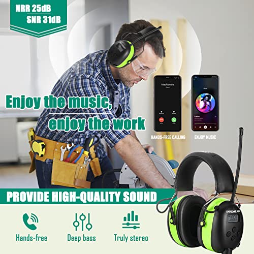 Prohear 033 Upgraded 5.3 Bluetooth Hearing Protection Am Fm Radio Headphones thumb #2