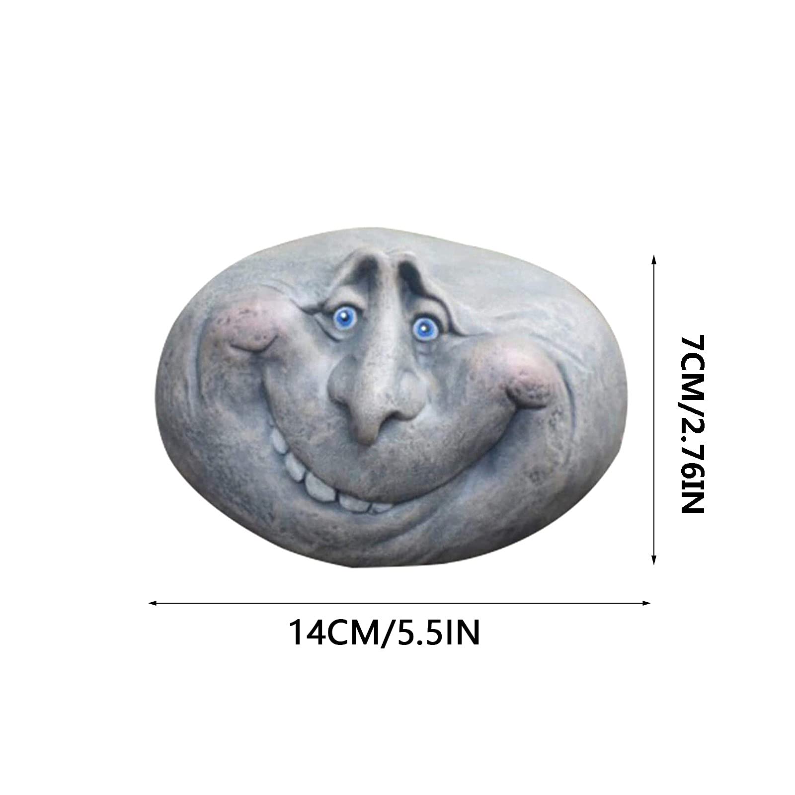 Scultura in Pietra con Faccia di Roccia Divertente,Statua in Pietra da Giardino,Ornamenti per Il Viso Statuette per Statue per Esterni per Decorazione del Prato del Patio del Cortile,Scultur