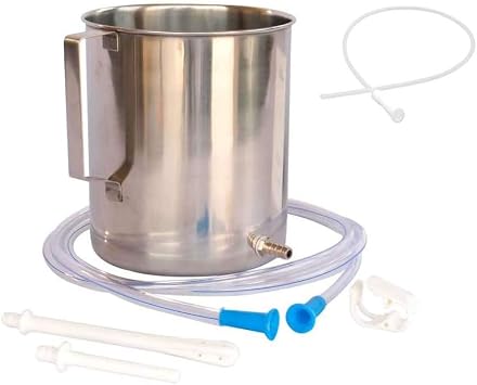 HealthAndYogaTM Combo Superior 2 Quart Stainless Steel Enema Kit - Medical Grade Tubings