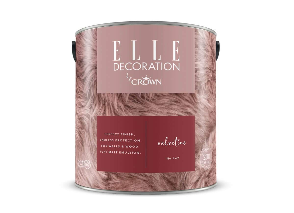 Crown Red Elle Decoration By 2.5L Flat Matt Emulsion Paint - Velvetine No 442