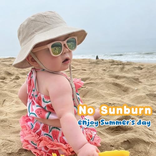 Image of Muslin Baby Sun Hat Sun Protection Baby Toddler Bucket Hats for Boys Girls