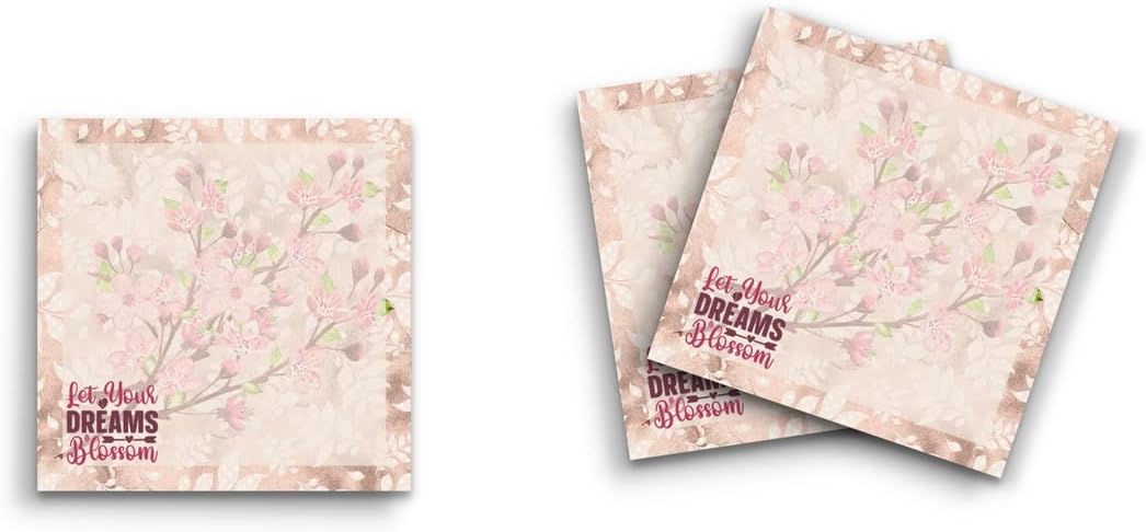 Butler in the Home Sticky Notes 12 Pack 3"x3" 50 Sheet Count Per Pad, Let Your Dreams Blossom Japanese Cherry Blossom, Cute Funny Memo Note Pads Stationery Journal Planner Paper