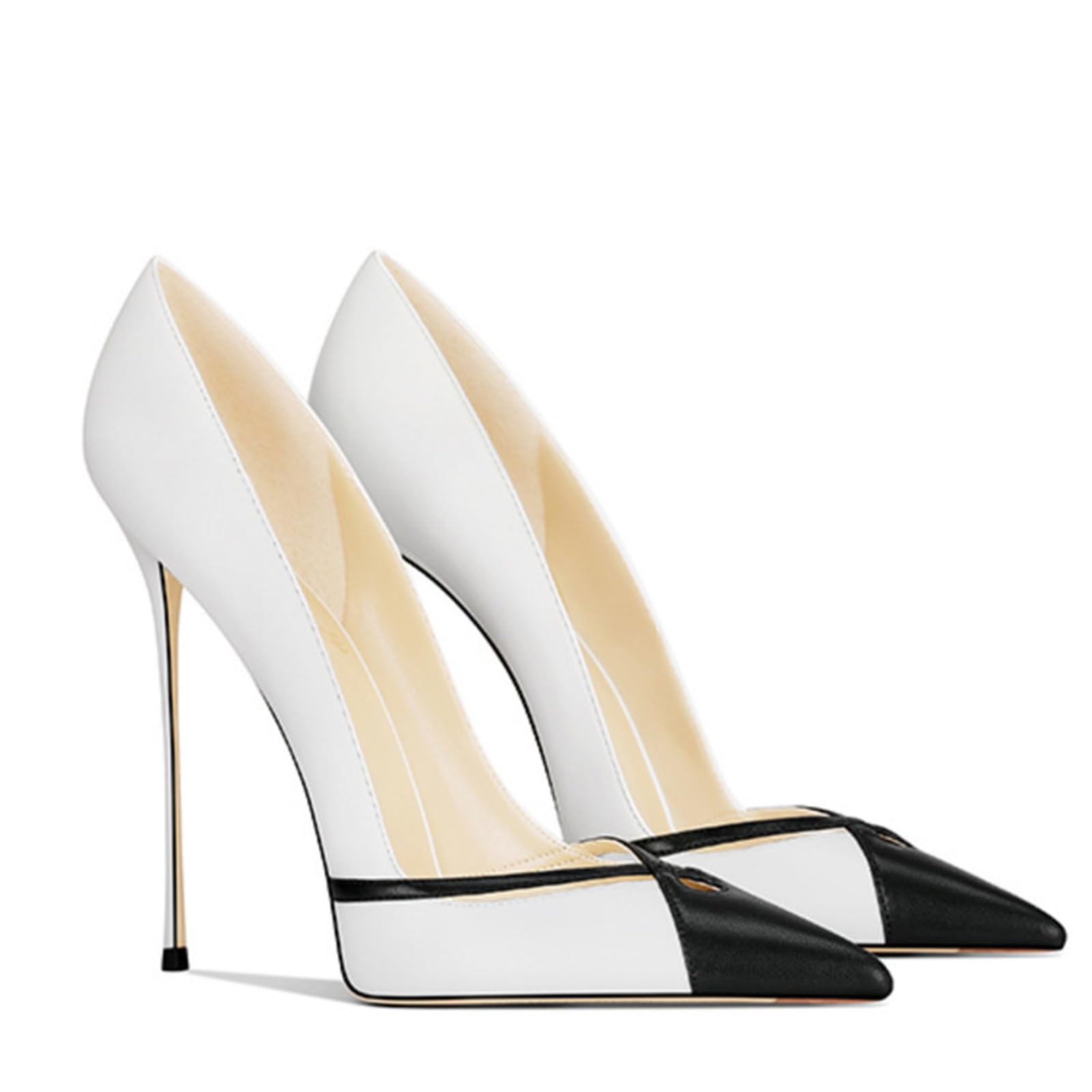 Chaussures à Talons Aiguilles pour Femmes, Escarpins à Bout Pointu, à Enfiler, Talon de 12 cm