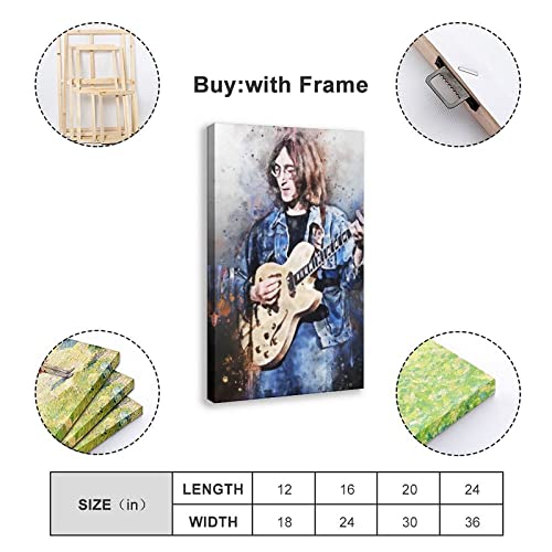Poster sur toile motif guitariste légendaire John Lennon – Décoration murale – Pour salon, chambre à coucher – 30 x 45 cm - Les Beatles, Paul McCartney, John Lennon, RIngo Starr, George Harrison Poster sur toile motif guitariste légendaire John Lennon - Décoration murale - Pour salon, chambre à coucher - 30 x 45 cm – Image 3
