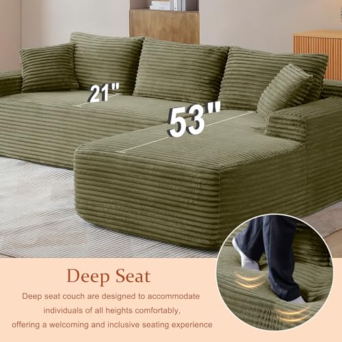 Image of 95 inch Boneless Couch for Living Room, L Shaped Modular Sectional Sofa