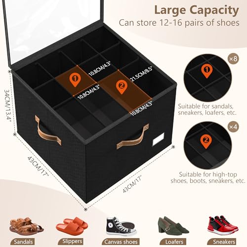 2 Stück Schuh-Organizer für Schrank,Schuhorganizer für Closet, Passt 16 Paare, große Schuhschrank, Schuh-Organizer… – Ansicht 2
