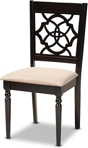 Miniatura 4 de BOWERY HILL Silla de comedor moderna de madera de roble de 17.9 pulgadas en arenachocolate (juego de 4)