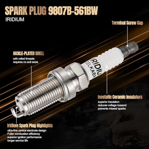 Image of Set of 4 UF583 Ignition Coil Pack and 9807B-561BW Spark Plugs Compatible with Acura RSX 2.0L Compatible with Honda Accord Civic CR-V Element 2.0L 2.4L L4 Replaces UF311 5C1382 C1382