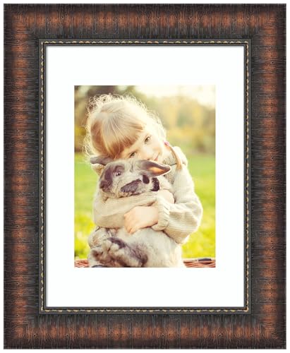Amanti Art Picture Frame 11x14 Matted to 8x10 Photo Frame, Caleb Brown Wood Framing for your Wedding Photos, Family Pictures, Diploma, Certificate, Kids Art Gift for Mom or Poster Wall Decor