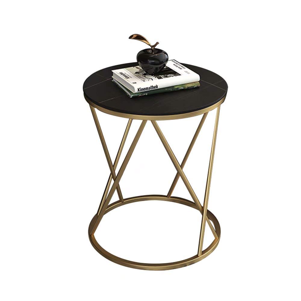 Meuble d'appoint rond SENSEN : table basse stable à deux plateaux pour petit salon