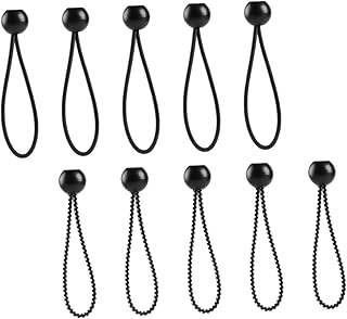 INOOMP 10 Pcs Elastic Cord Straps Bungee Cords Heavy Duty Outdoor Tent for Camping Outdoor Gazebos Tarp Bungee Cords Stretch Cord Bungee Tie Down Black Ball Bungee Ball Bungee Cords