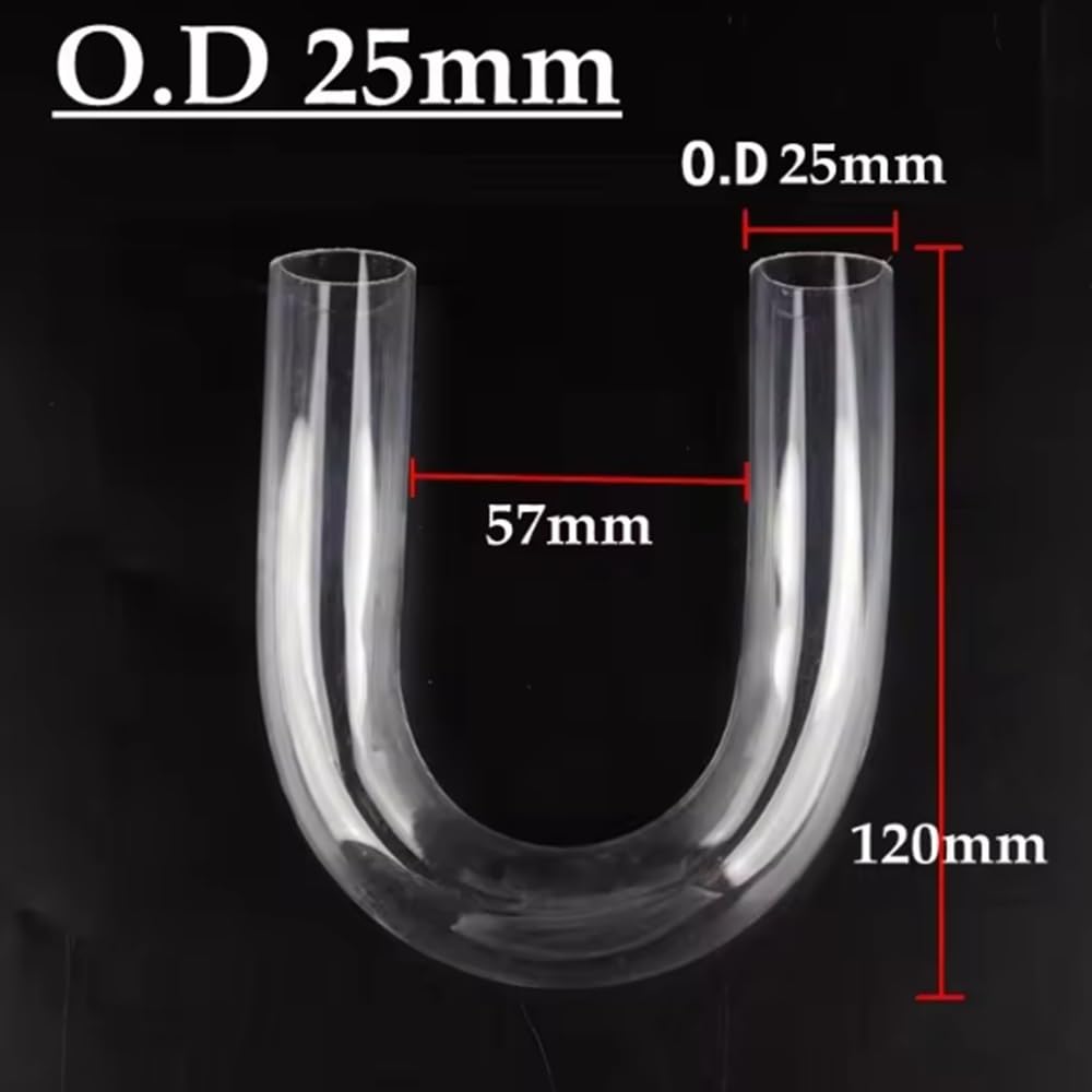 Tubería Acrílica, OD 20~32 Mm Acuario Tanque De Peces Accesorios For Tubos De Aire En Forma De U Tubo En U Transparente Accesorios For Tuberías Acrílicas Conector Acodado(O.D 25mm)