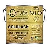 messing lackieren klarlack 1 Liter für 6-8qm- Contura Caldo Goldlack Goldfarbe Gold Effektlack Möbellack Holzlack Metalllack Möbel Farbe Möbelfarbe Effektfarbe (100ml.)