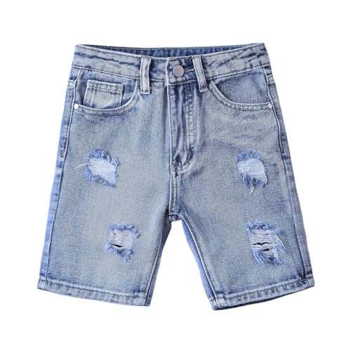 Short d'été pour garçon résistant en denim avec taille élastique anti-compression