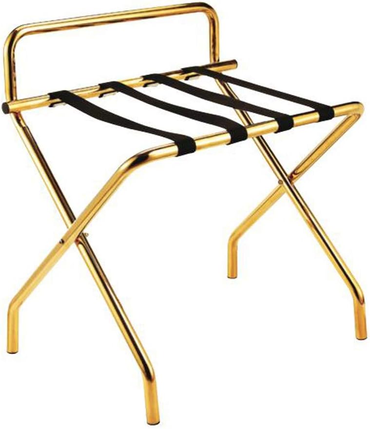 Hotel Stainless Steel Luggage Rack Multi-Function Folding Rack Support Rack Clothing Luggage Rack(Gold)