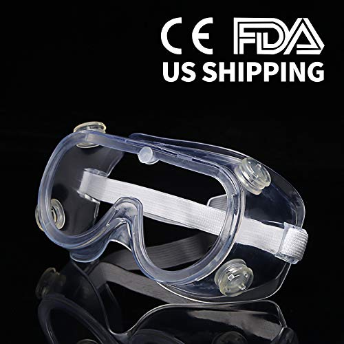 Bevi Safety Goggles Glasses Anti-Fog Protective Eye Shield with Vents for Droplet Infection Full Protection Chemical Eyewear for Home Laboratory Workplace